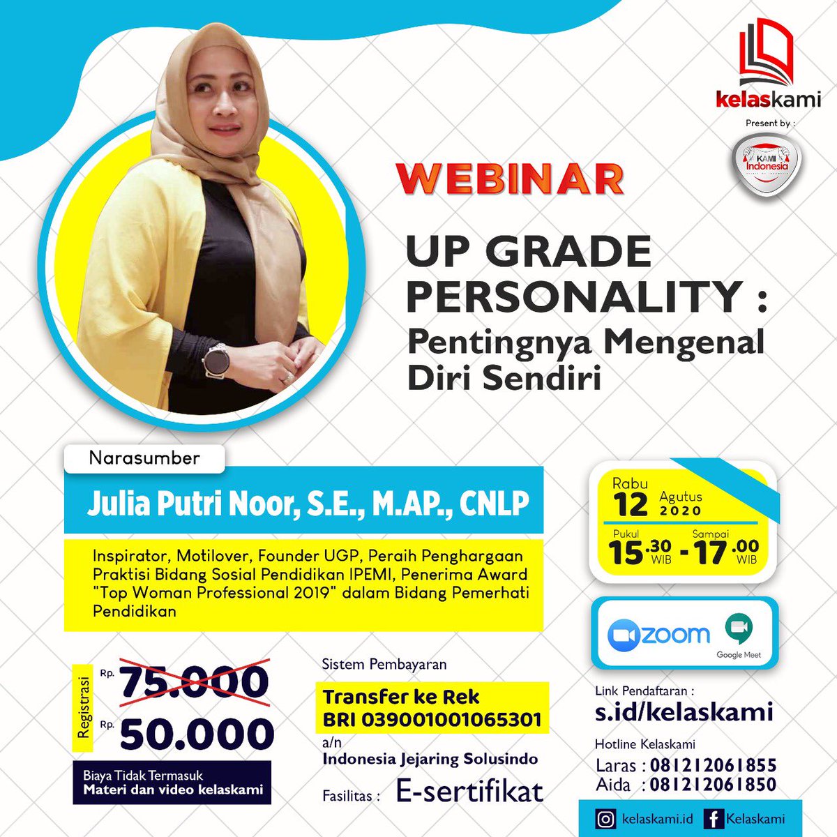 juliadunia's tweet photo. Buat kalian yang masih insecure sama diri sendiri wajib banget ikutan webinar ini ya, karna lagi ada promo hanya 50.000 aja guys! . . Buruan yuk daftar, caranya kunjungi link https://t.co/rZ37N7H8nt atau bisa klik link di bio ya. . . See you di webinar semuanya✨ https://t.co/rCX6WOHiRt