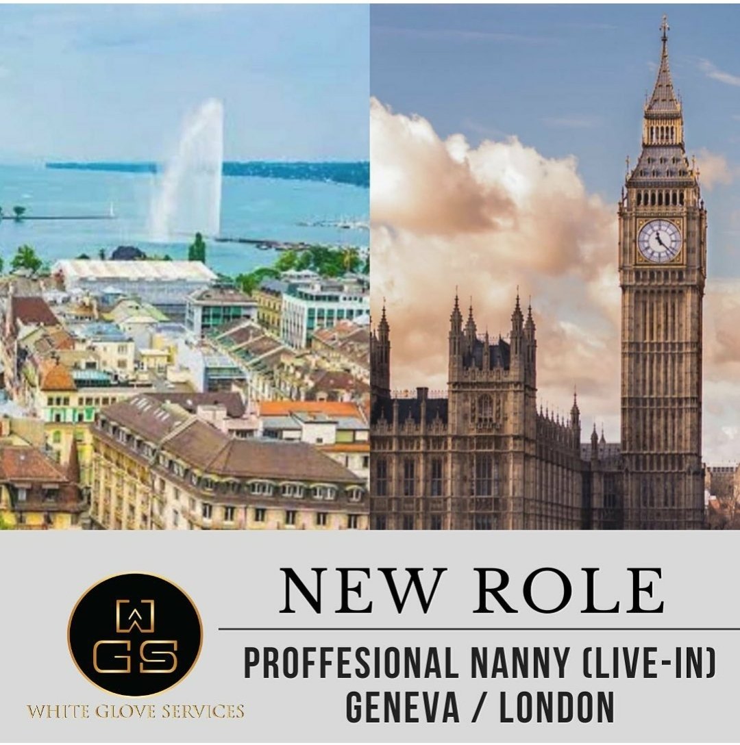 WGS_Lifestyle's tweet photo. [NEW ROLE]
ROLE: PROFESSIONAL NANNY (LIVE-IN)
LOCATION: GENEVA/LONDON
DAYS: 6 days a week
HOURS: 10 hrs per day
CHILDREN: (2) 2YO &amp; 2-months old
SALARY: £46,000 per annum PLUS 4 weeks paid holiday per year, own bedroom, own bathroom and 10 days personal leave
#jobs #recruit https://t.co/hUWoM1EDDE