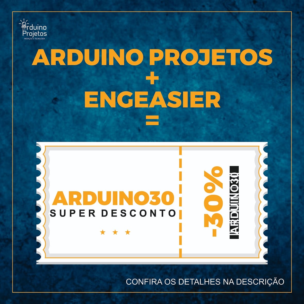 Arduino_Projeto's tweet image. Descontão no curso de automação residencial com Arduino e Android, use o cupom ARDUINO30 e não perca essa oportunidade, para mais informações acesse o link lnk.bio/rq0e/
