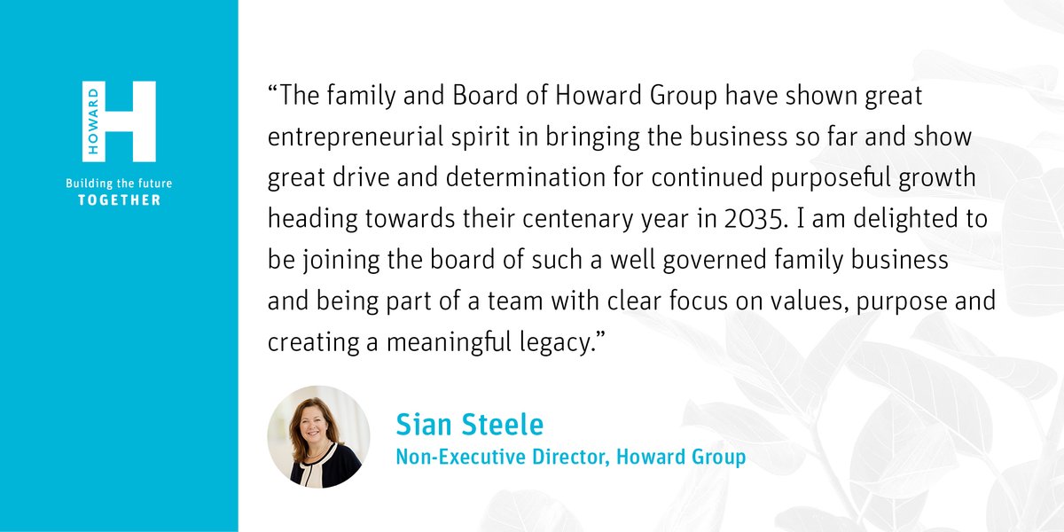 We are delighted to welcome Sian Steele to the #HowardGroup family as Non-Executive Director on the Boards of Howard Investments and Howard Ventures. She has a wealth of knowledge with 30 years' experience in national and international private business. ow.ly/5tw950ANrNr