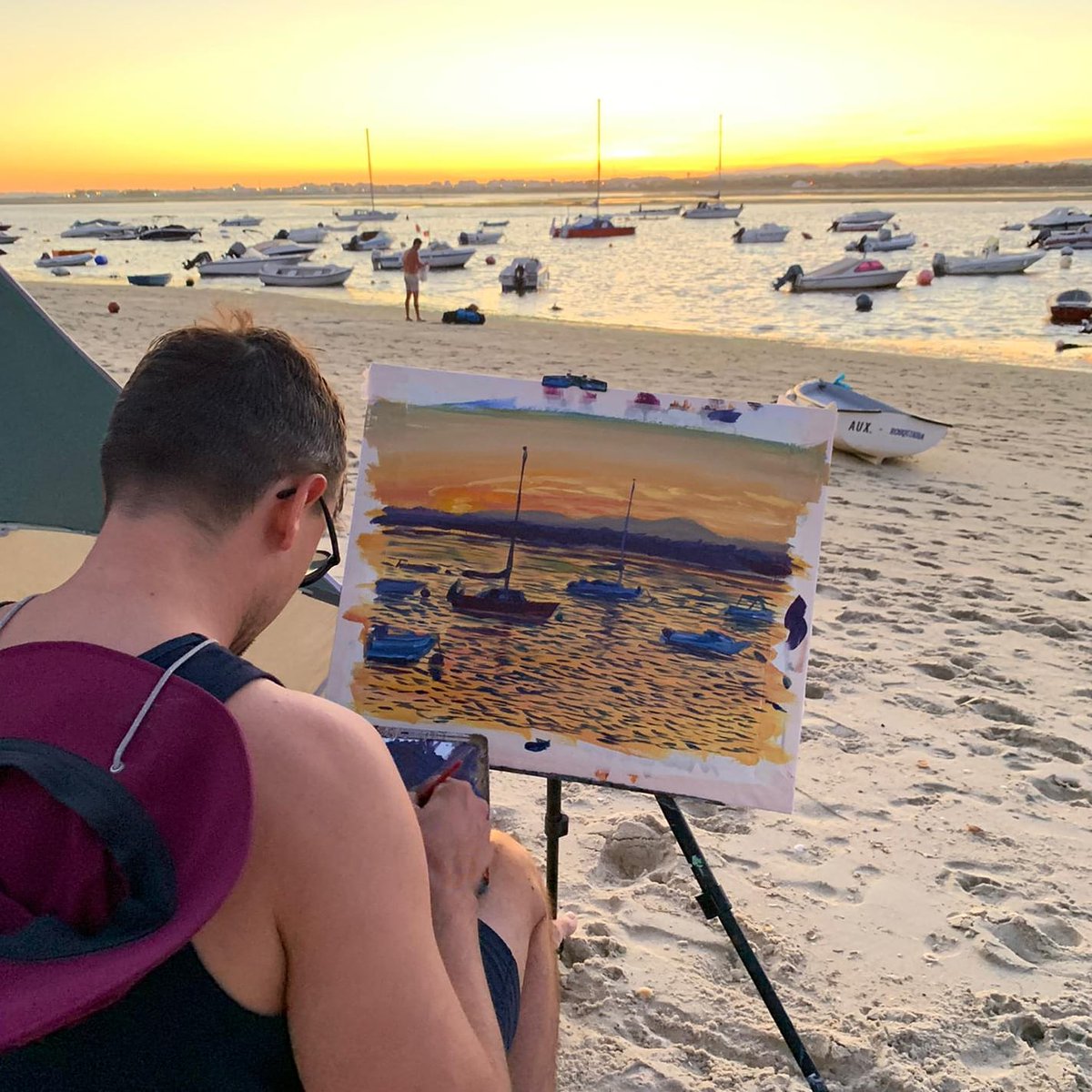 HackeTiago's tweet photo. Sunset paintings are have to be fast but they are absolutely magical
#ilhadaarmona #olhão https://t.co/1bibwgpuYj