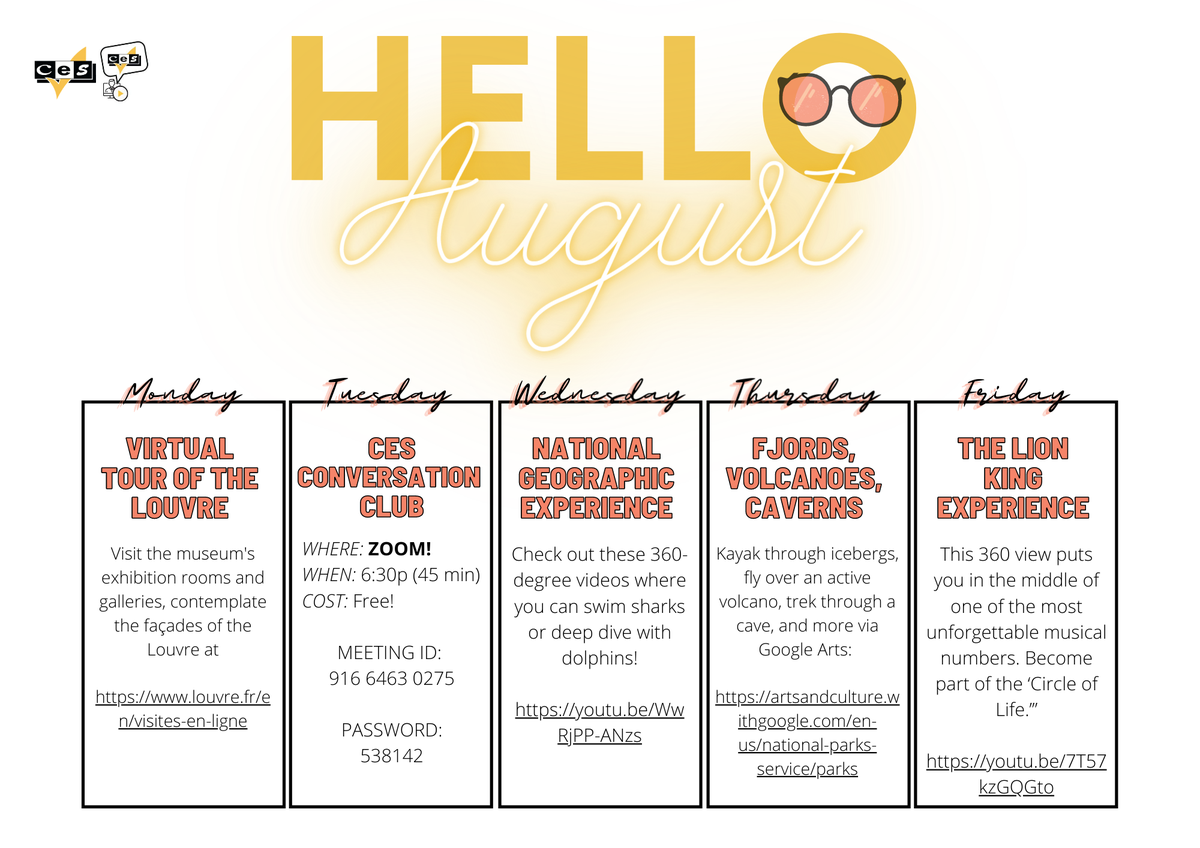 CESschools's tweet photo. HAPPY MONDAY!✨🥳
----
#CESEdinburgh &amp; #CESWorthing have been busy with all of their students and in just one week; #CESWimbledon, #CESDublin, #CESLeeds, and #CESToronto will be too! In the meantime, we have another virtual social programme for you! 👍 https://t.co/uPrEC3OJD7