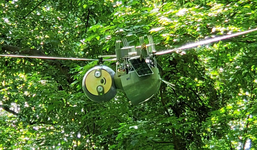 PaulFromFox5's tweet photo. Why is there a robotic sloth 🦥 hanging in the treetops over @AtlBotanical?? You're about to find out. Watch @GoodDayAtlanta at 7:50am for the full story on the @GeorgiaTech-designed #SlothBot. #fox5atl https://t.co/DPKmdHq3Ag