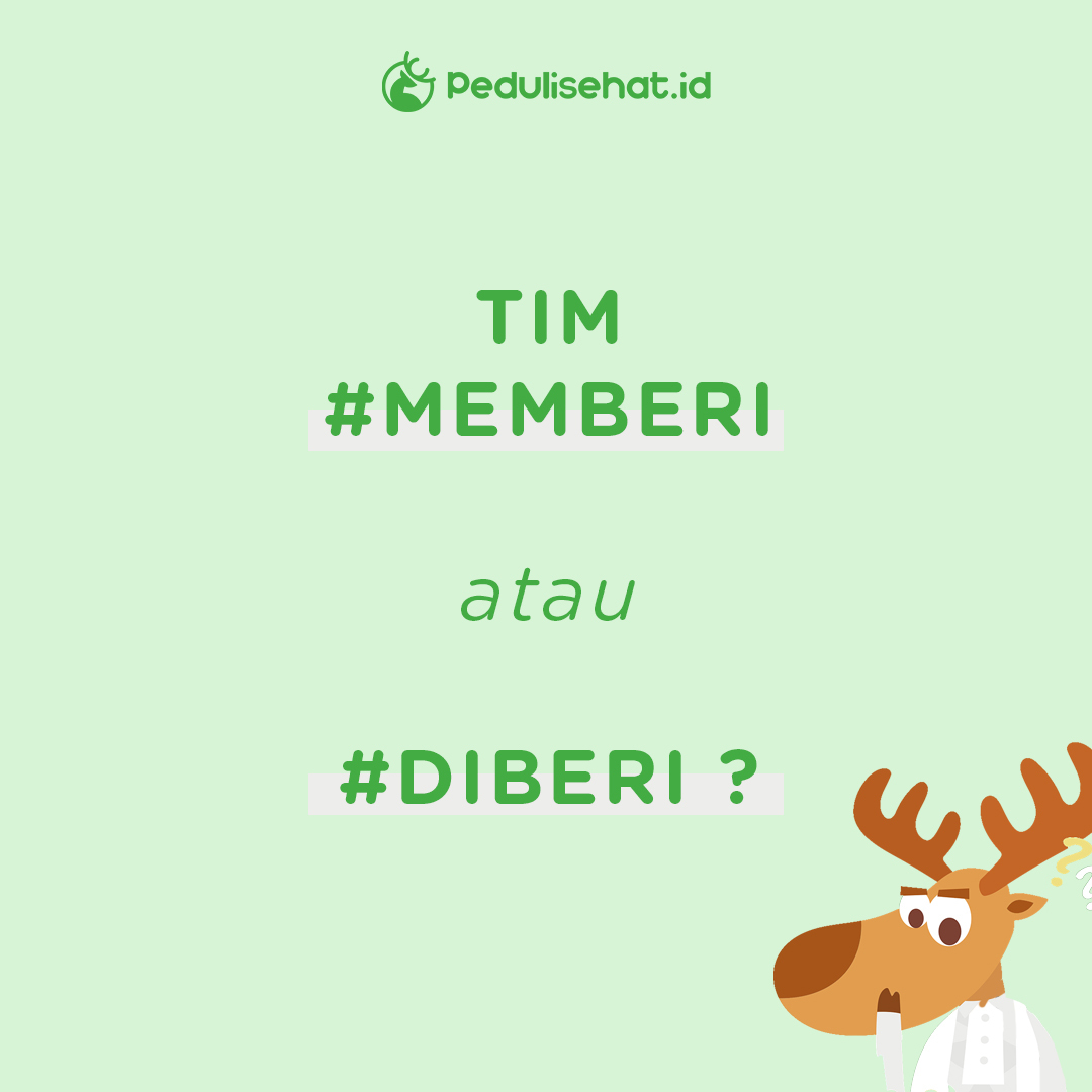 PeduliSehat_ID's tweet photo. Hayo kamu tim yang mana nih? Reply tweet ini yuk! Mimin penasaran deh lebih banyak tim yang mana yah kira-kira hmmm🧐

Eh tapi kata-kata #Memberi atau #Diberi yang mimin maksud nggak harus dalam hal barang, uang/materi loh, bisa juga kasih sayang ataupun perhatian~ HEHE https://t.co/E6979aLonV