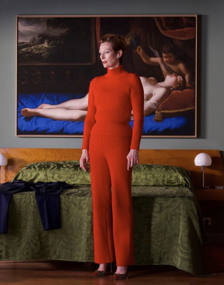 LostInFilm's tweet photo. Tilda Swinton in Pedro Almodóvar's new short film 'La Voz Humana', his adaptation of Jean Cocteau's one-act play. https://t.co/NucNmrJBru