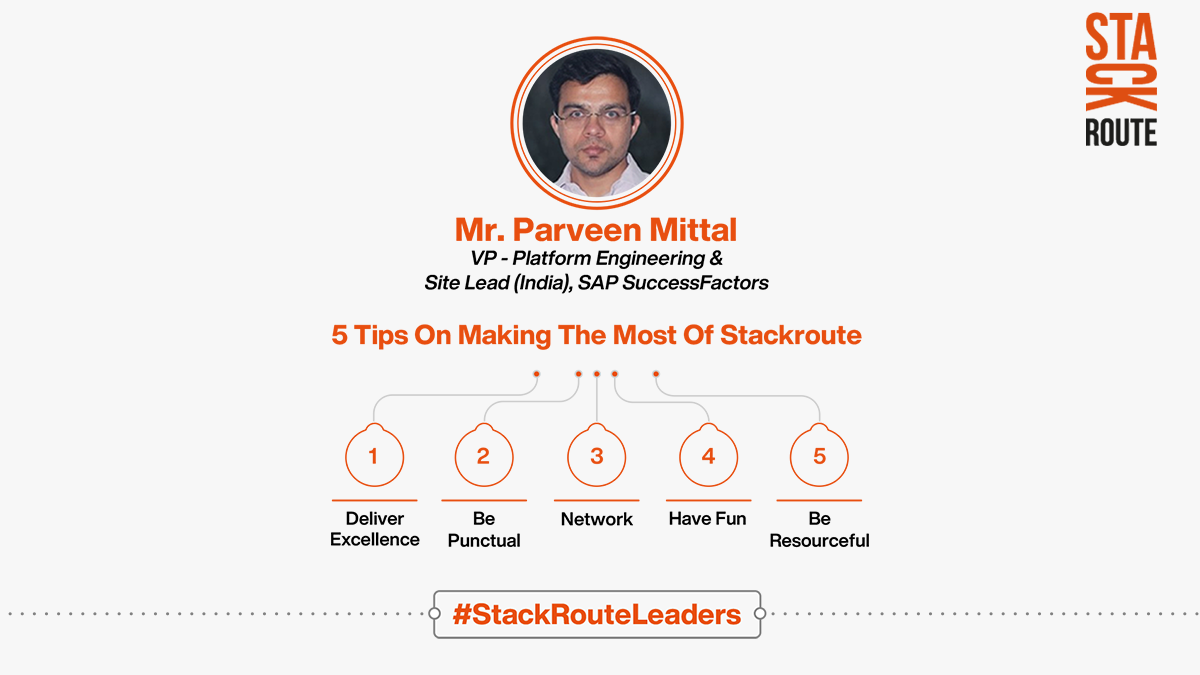 Stack_Route's tweet photo. Mr Parveen Mittal, an IT leader with 20+ years of hands-on experience shared with our new batch 5 key tips on making the most out of StackRoute’s 19-weeks Full Stack Product Engineering course and congratulated them on embarking on this journey of #LifeLongWaliLearning https://t.co/V3wWEnVH3h