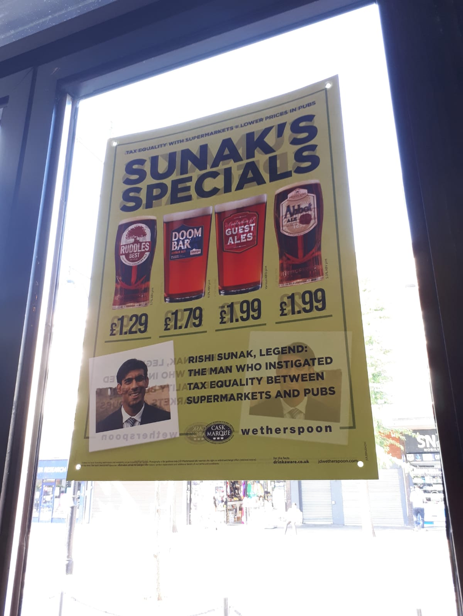 SydesJokes's tweet photo. #Wethersppons are desparate for business #BoycottWetherspoons #WetherspoonsBoycott #Neverspoons @RishiSunak https://t.co/O97g28Q0xC