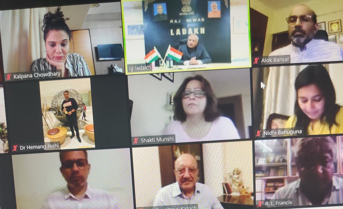 SocialTablez's tweet photo. @indfoundation @rammadhavbjp @lg_ladakh @R_K_Mathur Glimpses from today's @indfoundation Web Dialogue addressed by Shri @R_K_Mathur, Hon'ble Lieutenant Governor of the Union Territory of Ladakh (@lg_ladakh), on "Achievements of the UT of Ladakh in last one year after abrogation of Article 370". #IFwebDialogue #Ladakh https://t.co/E6H2KnL5ro