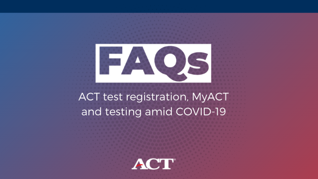 ACT's tweet photo. We have sent all students who were unable to test in April, June, or July because of COVID-19 cancellations an email with more information and options. 

Learn more about ACT test registration, MyACT and testing amid COVID-19: https://t.co/9hQWBElzsU https://t.co/rHPHm403K6