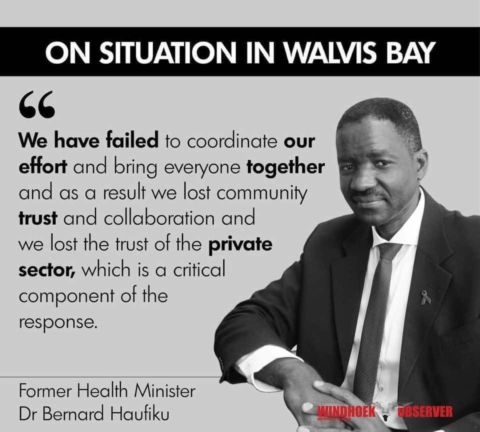 InsightMagazin1's tweet photo. The President Dr. Hage Geingob fired Dr Bernhard Haufiku as special advisor on health issues with immediate effect. https://t.co/wEHqTs1ax3