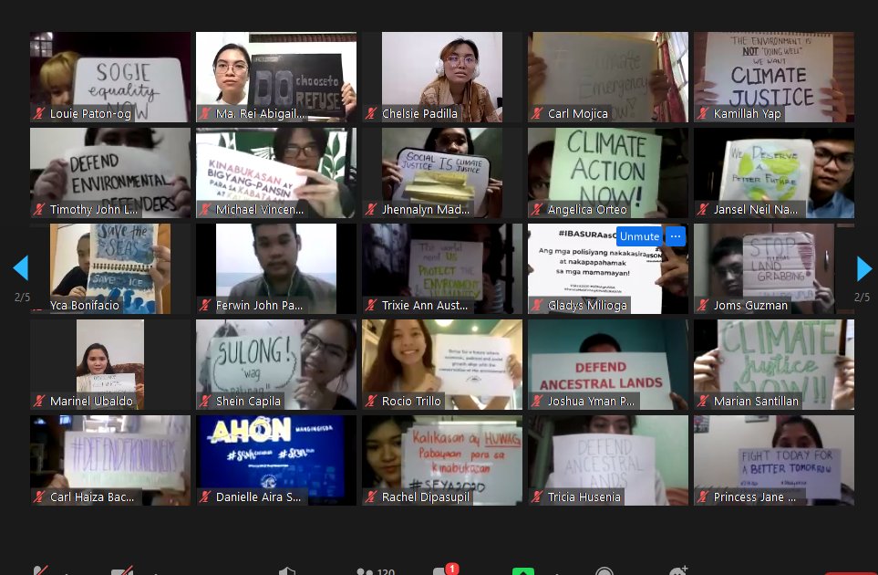 maSEYA2020's tweet photo. Organizers, partners and attendees participated in the virtual protest held earlier in the #SEYA2020.
Laban, mga kabataan! Para sa kalikasan! βπ
#SONAgkaisa
#ParaSaMaSEYAngKinabukasan https://t.co/MC2qpv2PYh