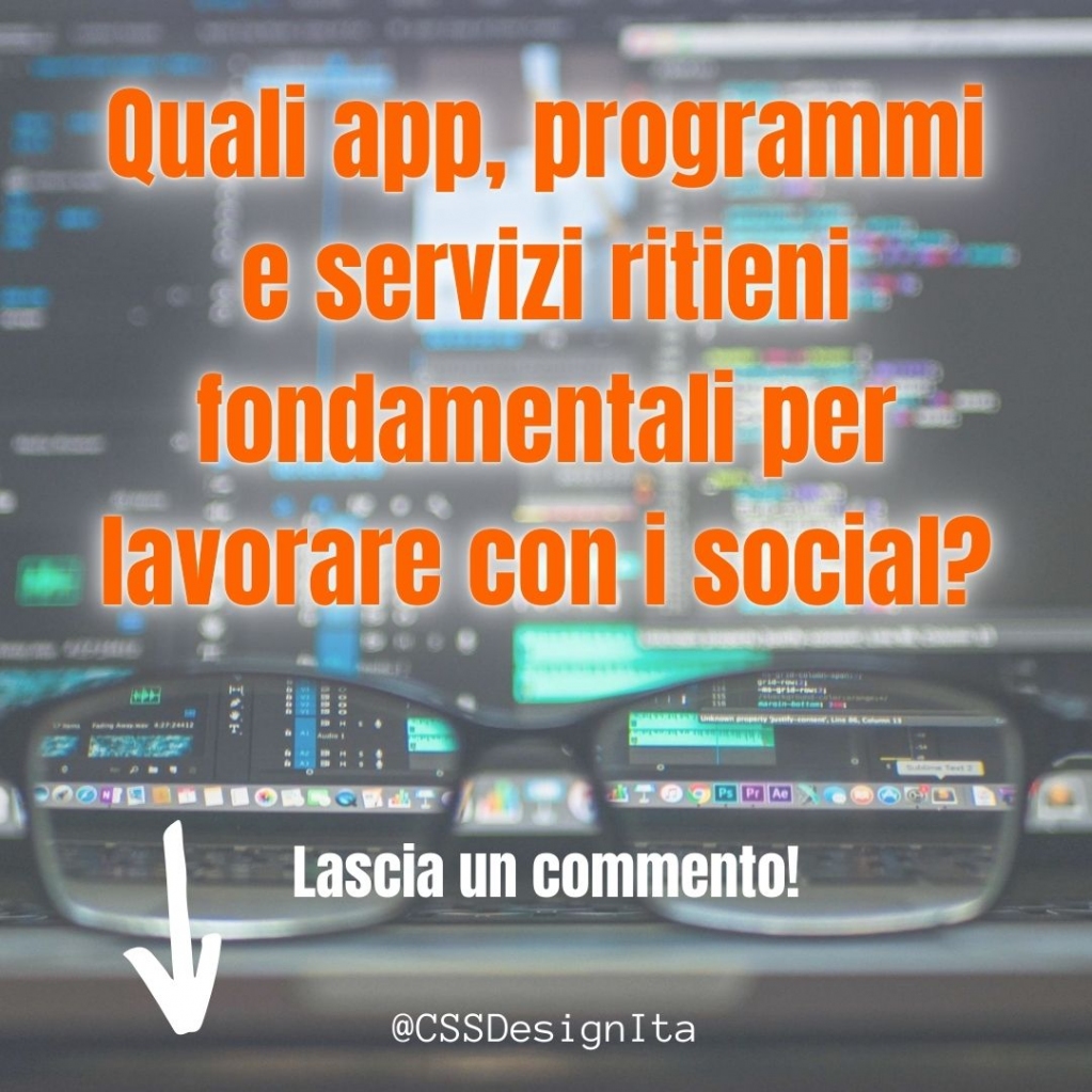 CSSDesign1's tweet image. Ci sono un sacco di strumenti utili, free o a pagamento per lavorare con i social.Quali secondo voi sono davvero indispensabili? 
A quali strumenti non potreste mai rinunciare? 
#postinterattivo #target  #marketingdigitale  #farsiispirare #digitalmarketer…