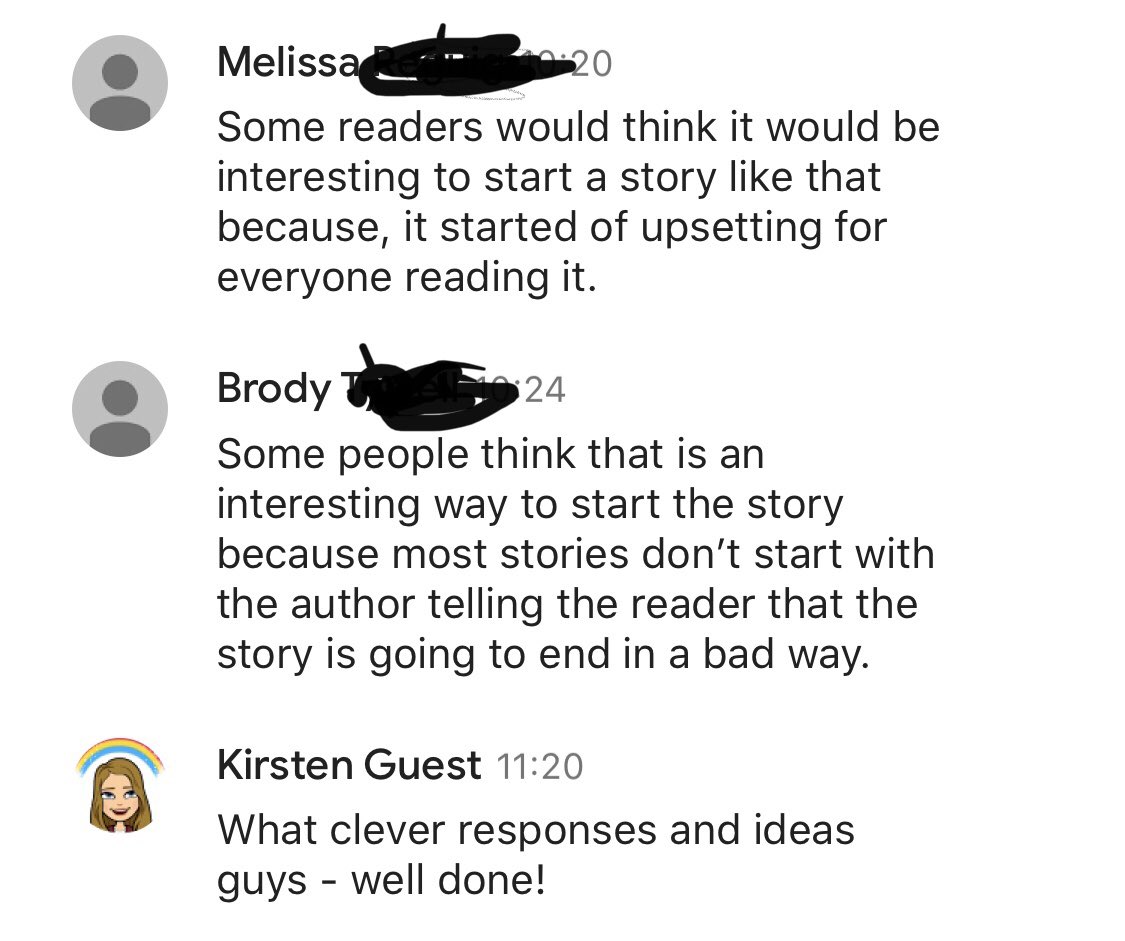 <a href="/SpringwestA/">Springwest Academy 💙</a> Melissa and Brody have already thought of some fantastic reasons as to why the first chapter of the Bad Beginning would be interesting for readers! #yearsixtoseven #thebadbeginning