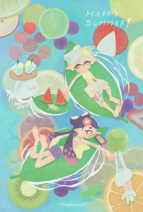 暑中お見舞い申し上げます
#Splatoon2 #スプラトゥーン2 #イラストレーション 