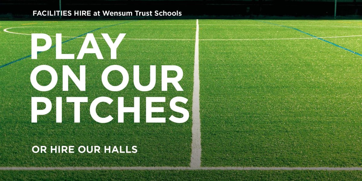 Our 3G pitch, sports hall and outdoor courts are all available to hire, starting this week! For more information, please visit: wensumtrust.org.uk/facilities-hir…
