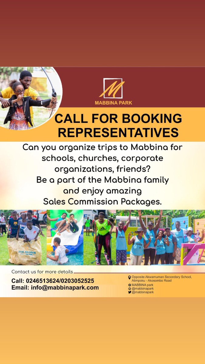 Mabbinapark's tweet photo. Are you Ready to have fun and earn cool cash at Mabbina Park? If yes then we have something special for you! 
Just call 0246513624 for more information! 

#YourHappyPlace #MabbinaPark https://t.co/MwRlYwJnZI