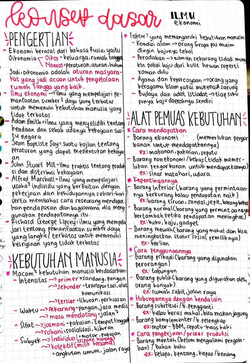 gemoysh's tweet image. •catatan ekonomi kelas 10•
materi: konsep dasar ilmu ekonomi (bab 1)
sumber: pahamify dan zenius

semoga bermanfaat yaa💖