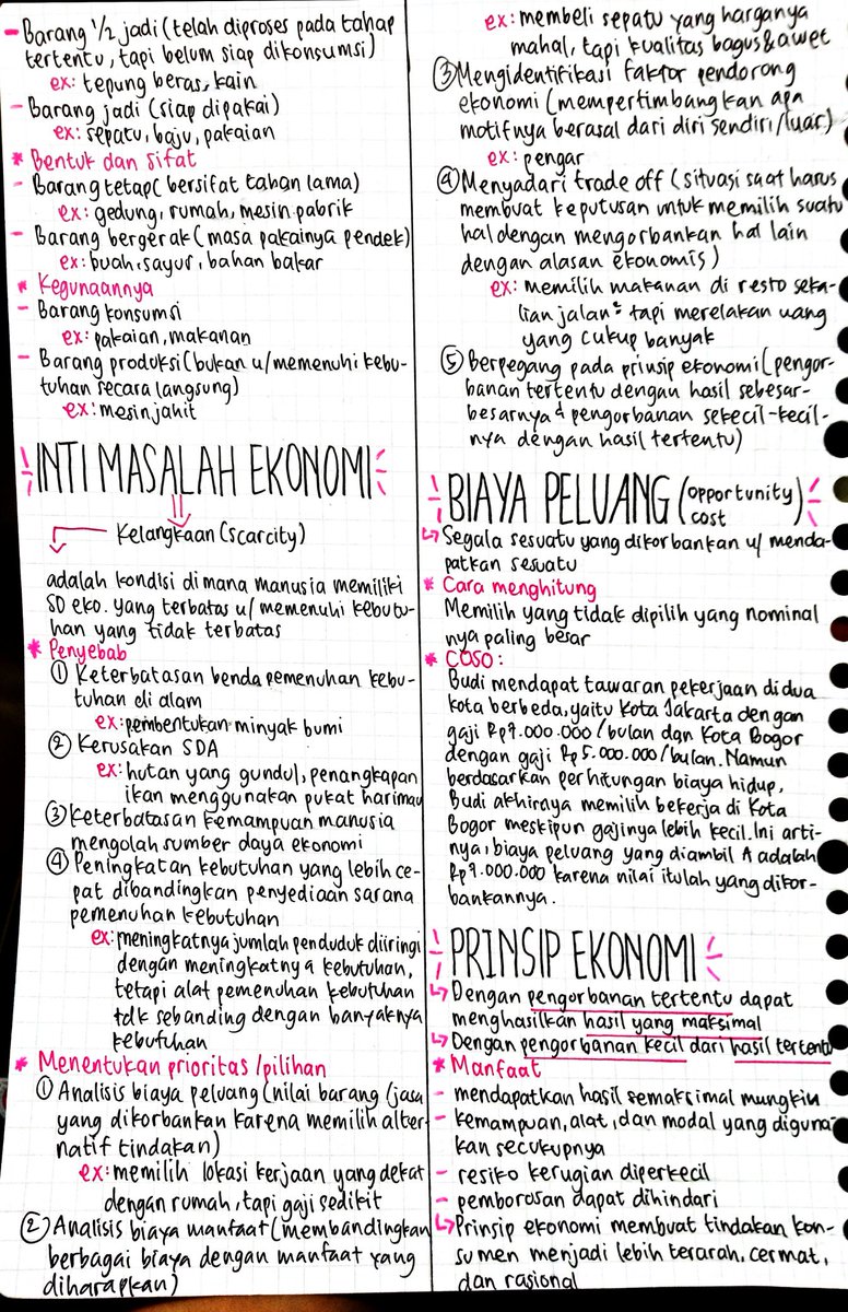 gemoysh's tweet image. •catatan ekonomi kelas 10•
materi: konsep dasar ilmu ekonomi (bab 1)
sumber: pahamify dan zenius

semoga bermanfaat yaa💖