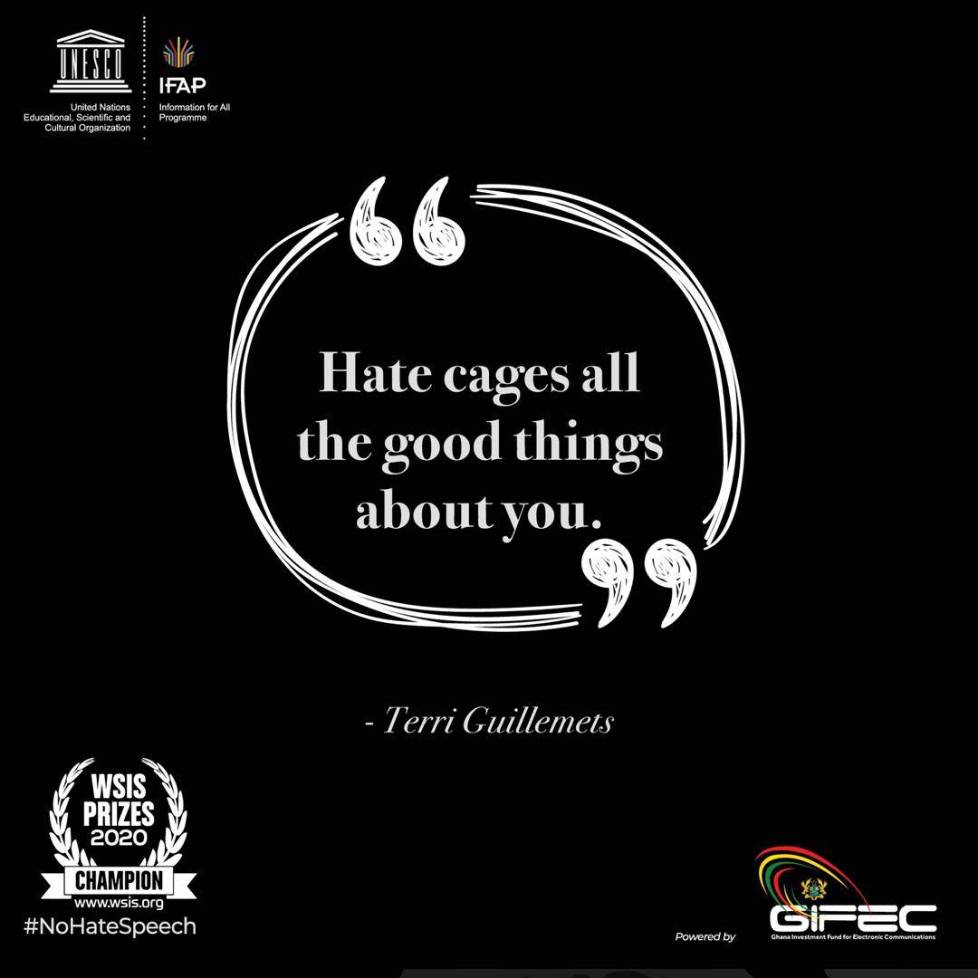 GIFECGhana's tweet photo. Let us learn to love each other for love conquers all. 

Together we can kick violent extremism out of our society.

#NoHateSpeech 
#GIFEC https://t.co/DMgbV8GJQI