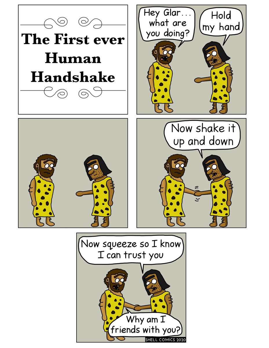 shell_comics's tweet photo. Handshake
.
.
.
#art #drawing #doodle #comic #shell #shellcomics #funny #digitalcomic #series #comics #webcomic #comicartwork #memesdaily #webcomics #funnycomics #comicsofInstagram #instacomic #instacomics #comicart #comicstrip #digitalart #joke #handshake #cavemen #glarg #david https://t.co/ez3ORunfEt