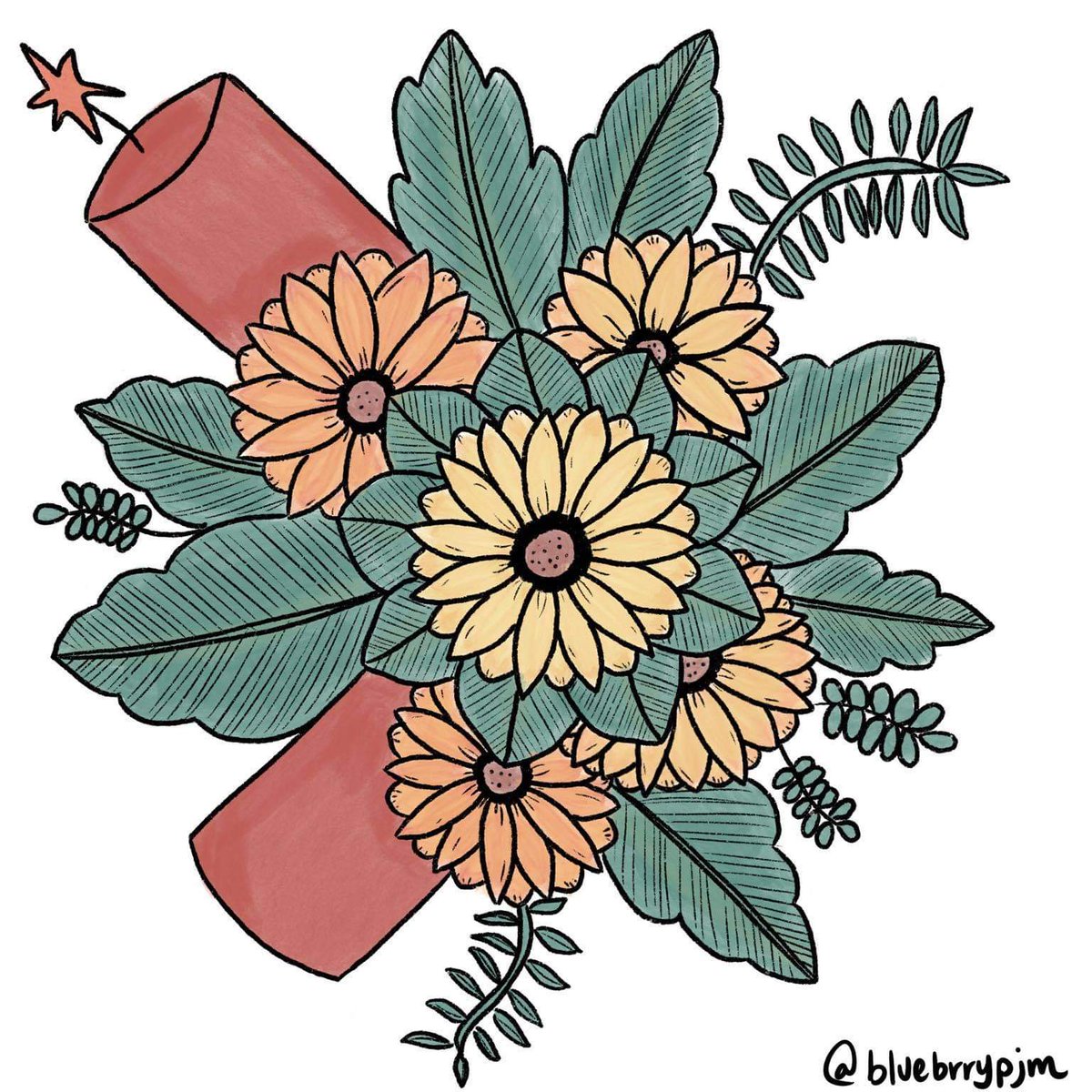 bluebrrypjm's tweet photo. Why not have peaceful explosions full of flowers? (❁‿❁)
 
#BTS_Dynamite #btsfanart https://t.co/NziPZCmBeQ