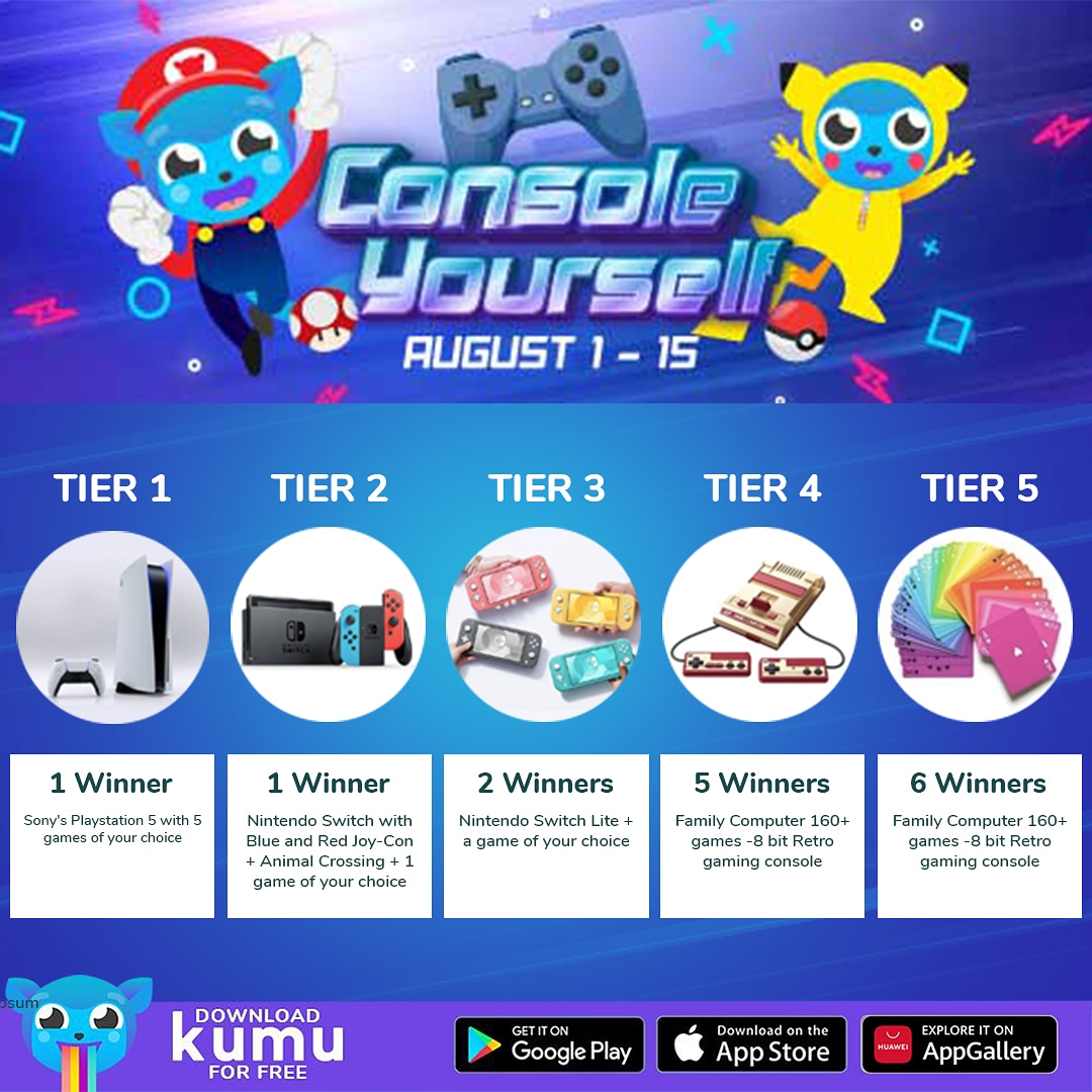 kumuPH's tweet photo. Hello Gamers pati na din sa'yo 🤣 Bongga ng prizes sa 'Console Yourself' campaign! 🙀 Ano pa hinihintay niyo? Sali na!! #kumuph #ConsoleYourself

Tara, Kumu tayo! 
https://t.co/Ty2PHZiU1i https://t.co/7PCPgPz2Ss