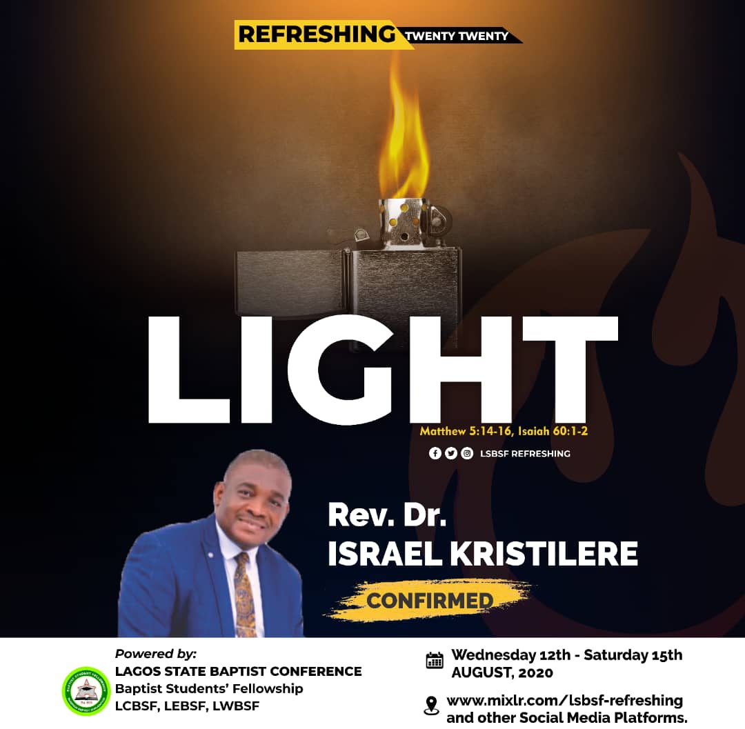 lsbsfcampus's tweet photo. Once again you intensely got you right as we anticipate LIGHT. Our amazing Father in the Lord Rev. (Dr.) Israel Kristilere will be ministering. You simply cannot afford to miss as it's going to be like nothing you have experienced before. 

#Refreshing2020 #LIGHT2020 https://t.co/gxSwcvwr0E