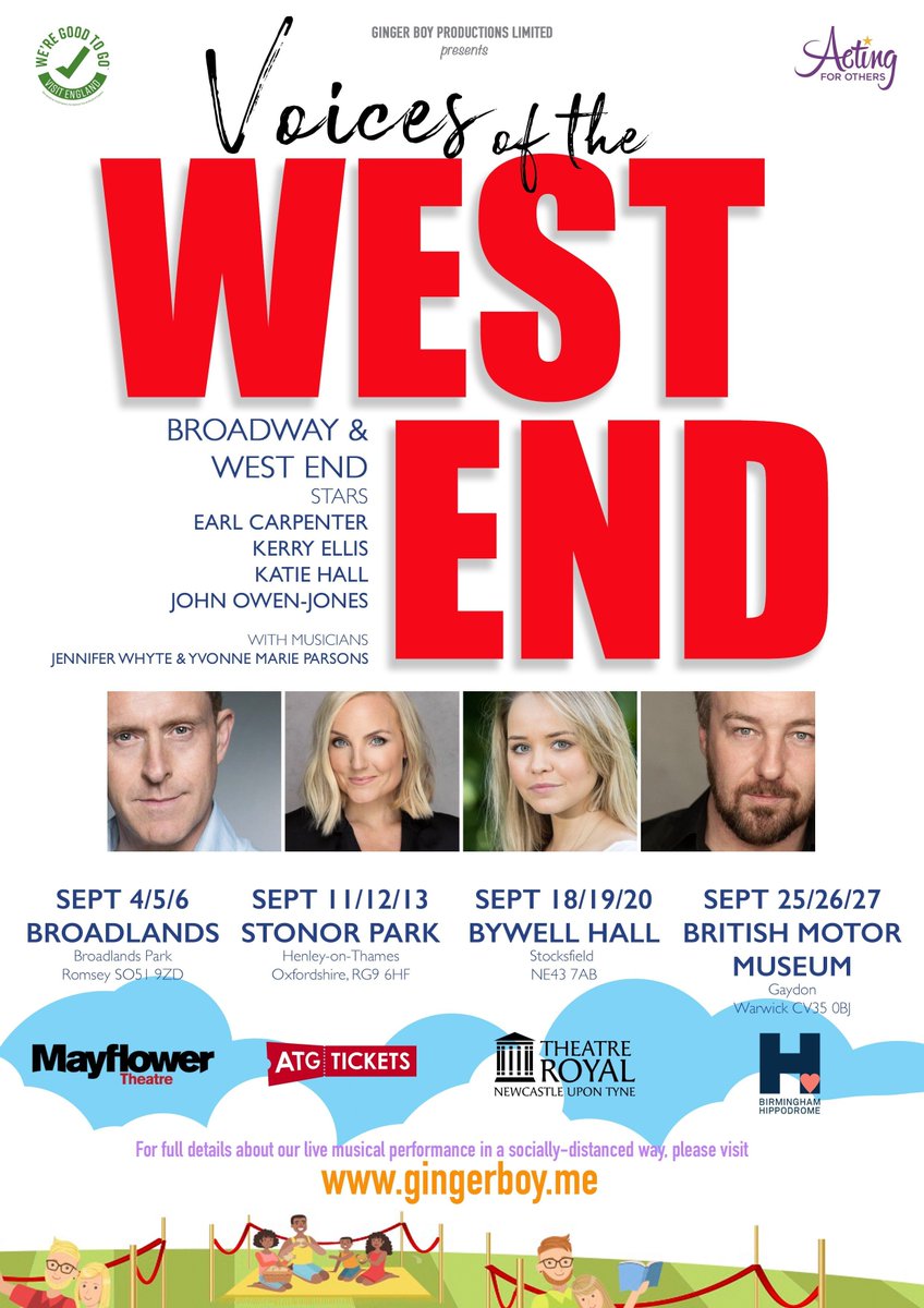 West End stars bring musicals to the people with a new picnic experience!
Voices of the West End does exactly what it says on the tin, music from the world’s greatest musicals performed by the greatest singers! 
<a href="/gingrboy/">Ginger Boy Productions Limited</a> 
For more info! -> buff.ly/2PjeM55