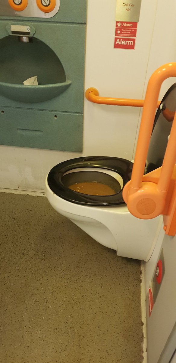 T_Pretzel's tweet photo. @southwest_trainsuk you are a disgrace. How on earth are you allowed to operate a train service from Waterloo to Reading with the most appalling sanitary facilities. I was under the impression from @borisjohnsonuk there is a pandemic. I'd sack the lot of you. #idiots #covid19 https://t.co/IFCzlMI6od