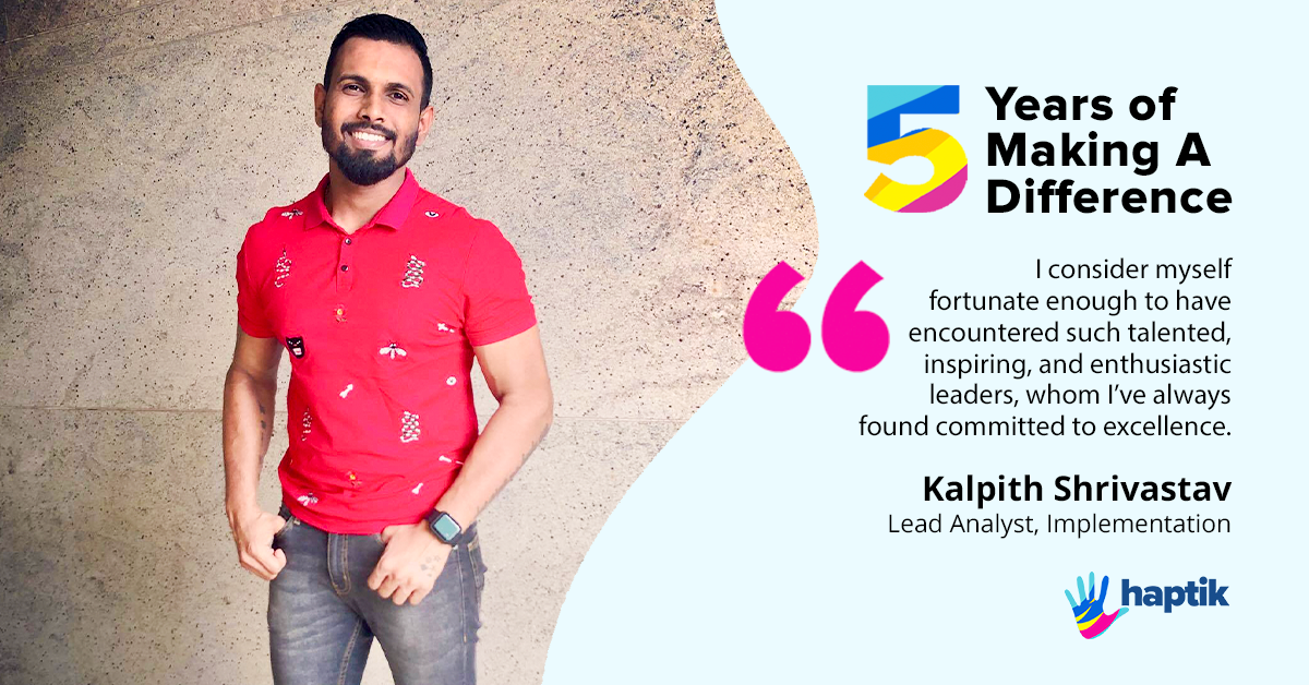 haptik's tweet photo. In these 5 years, we're proud to witness Kalpith Shrivastav tremendous professional and personal growth. We congratulate him on completing 5 prolific years as a Haptikan. Here's to more celebrations and conversations!
@KalpithS
#LifeAtHaptik https://t.co/vkHhCLfD5m