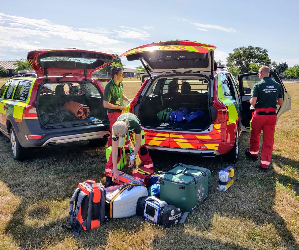 sarsHQ's tweet photo. Today SARS launched its new RRV #SMED26 funded with help @BASICS_HQ +@HelipadHELP  It joins SMED20 as a team vehicle, both cars will be out today across #Suffolk Days like today show what can be achieved by passionate volunteers + support of the local community #suffolk #charity https://t.co/0psBFJ2n1x