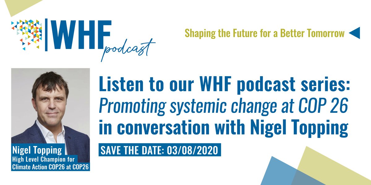 WHForum_'s tweet photo. Don't forget to listen to Episode 9 of our #WHFpodcast in conversation with @topnigel, on the topic of Promoting systemic change at COP 26!

Listen here: https://t.co/JP806XaqXl

#WHFDigitalseries #climatechange #climateaction #fromhopetopossibility #SDGs https://t.co/HkImVLFnCA
