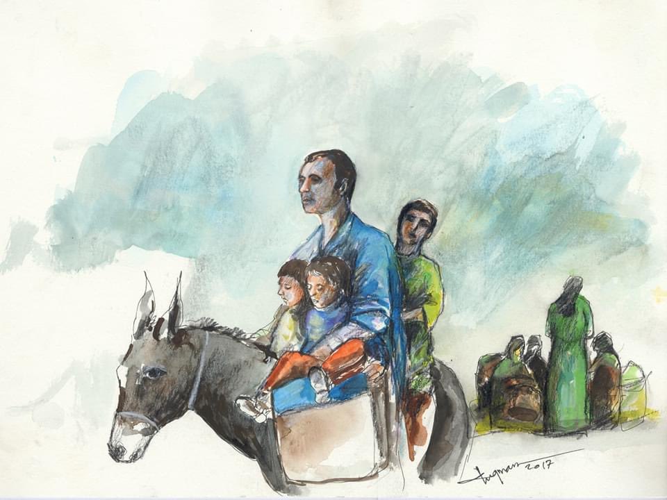 LukmanAhmadArt's tweet photo. Ji bo ku neyê jibîrkirin..komkujiya #DAIŞ bi ser kurdên #Êzîdî di sala 2014an de li #Şingalê 
Some of my watercolor paintings from the short film (The Last Dance in Kocho ) documenting the ethnic cleansing of the kurdish Yezidis genocide by ISIS terrorists in 2014. https://t.co/7xB4j1nfC0
