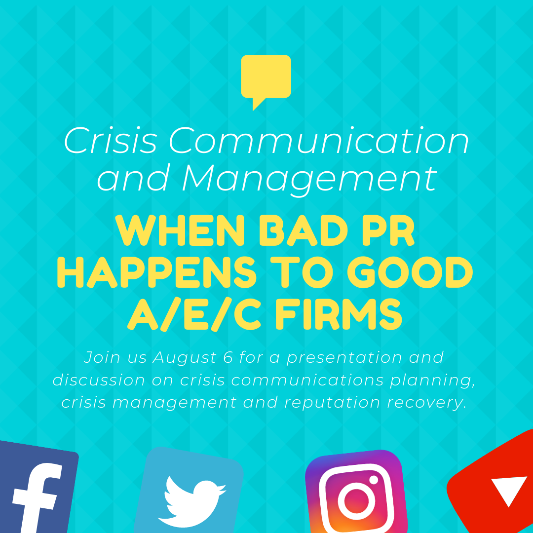 How can your firm prepare for a potential crisis and recover from a crisis that’s damaged your reputation? Join us 8/6/20 for a presentation and  discussion on crisis management with communications expert Colby Walton of Cooksey Communications. ow.ly/ty1l50AIqUJ