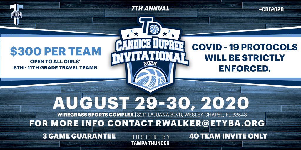 TampaThunderGBB's tweet photo. We are looking forward to an amazing August for our program. Two great events with awesome competition. #ThunderFam #StrongerTogether https://t.co/vXe4zpBrTz