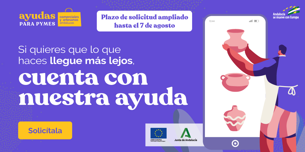 IndustriaAnd's tweet photo. 🚨 ¡Ampliamos hasta el 7 de agosto el plazo para que el pequeño comercio y la artesanía soliciten ayudas a la modernización y la reactivación!

Más información ➡️ https://t.co/GoGOPU9Tt5 https://t.co/1GZRYqmTUG
