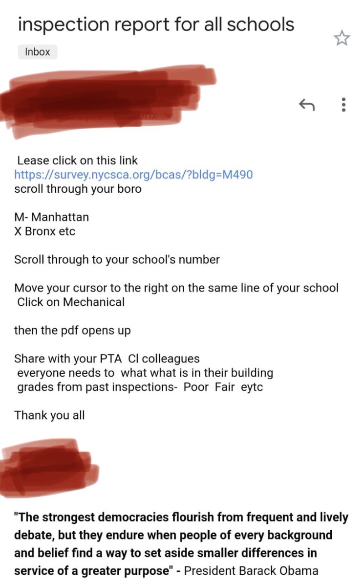 NYCDOE_Teachers's tweet photo. Important Teachers look up ur schools inspection report using the link in blue. Look up ur air quality and other air issues recorded in ur schools report. Over 70% of our schools have major air flow issues. #edchat #educhat @BxEU4J @MOREcaucusUFT @UFT @UFTSolidarity @AFTunion https://t.co/lYcwJiu2nd