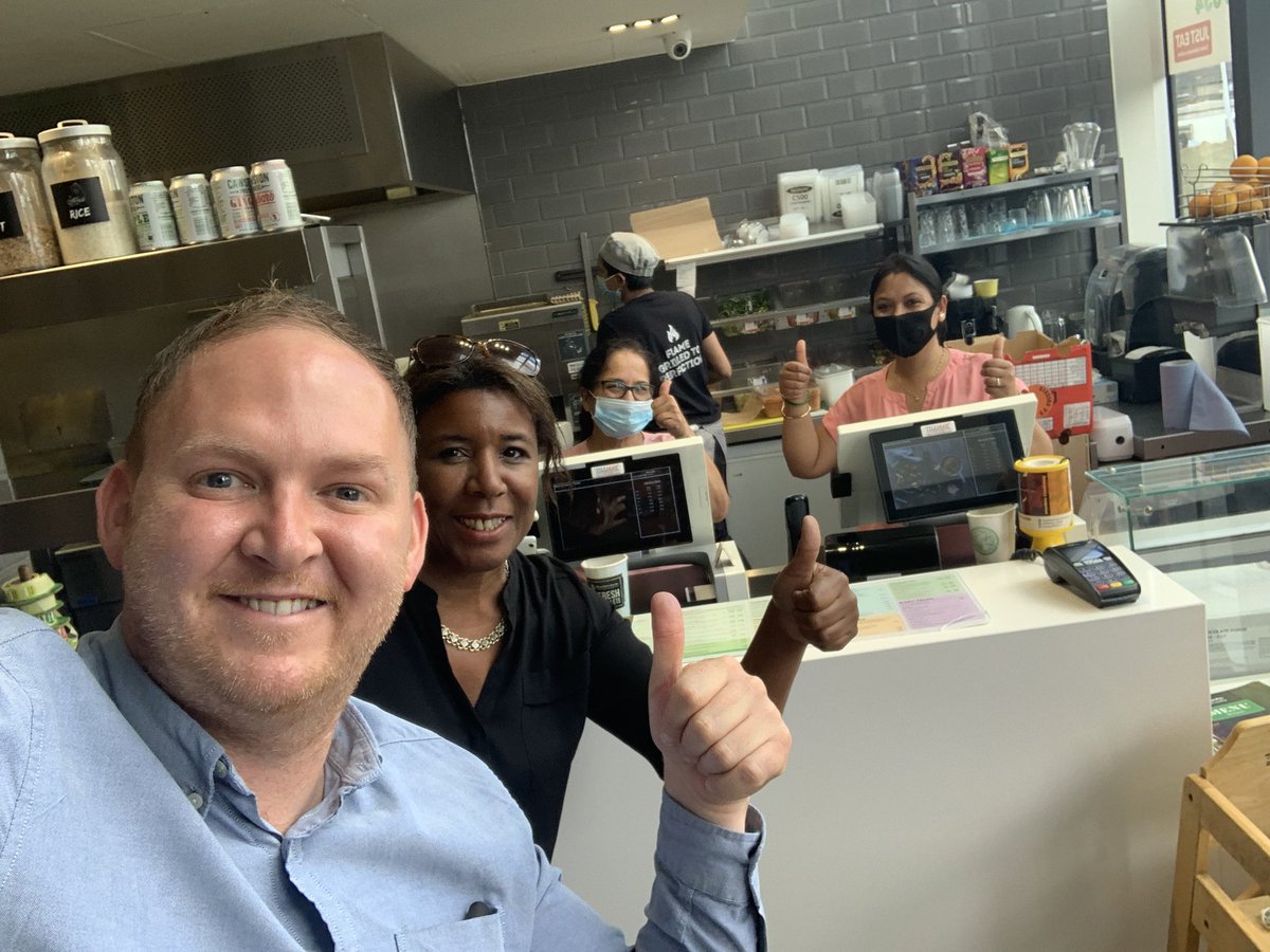 DanLThorpe's tweet photo. Today marks the launch of #EatOutToHelpOut and there are so many great restaurants across @Royal_Greenwich who could do with your help. I’m enjoying a cheeky  @Roosters with @dscottmcdonald 🐓- where are you heading first? #greenwich https://t.co/gdqIf1VZnD