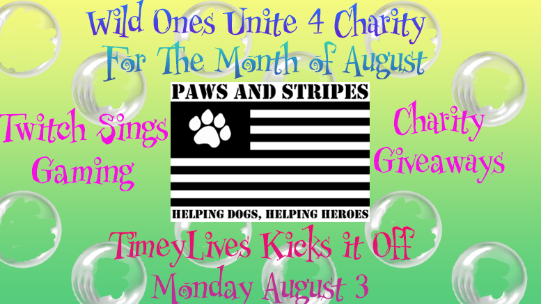 Wou4C's tweet photo. WOU4C Proudly Announces the Charity for the Month of August is @PawsandStripes Join us today at https://t.co/8Zwgk6yGQa for AT LEAST 12 fun filled hours a variety of games, singing &amp; giveaways to help save 2 lives! Noonish #pawsandstripes #ECC @TeamQTp2T @dezombified @Drakoloid https://t.co/M8UiLUDdXF