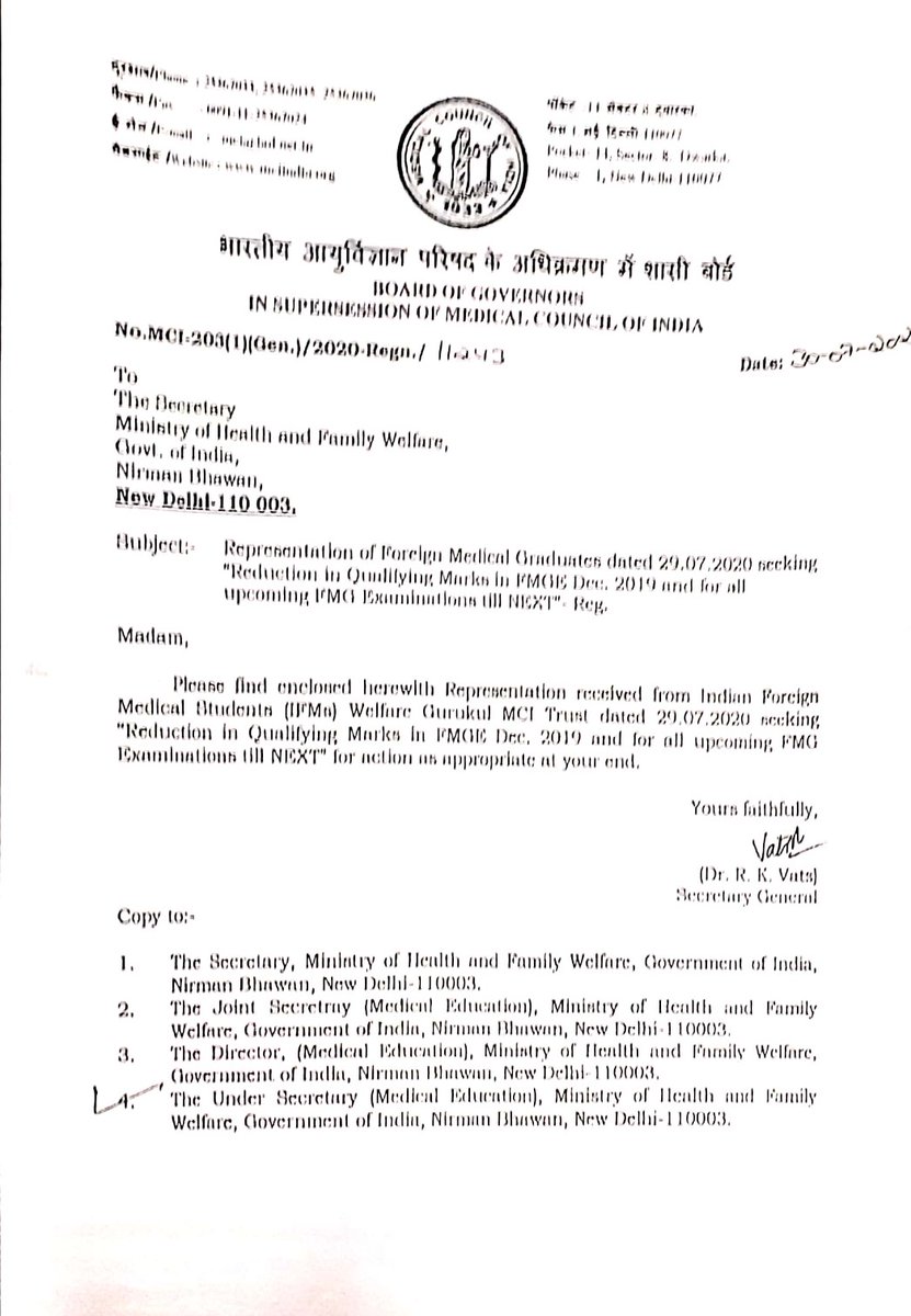 ForeignWelfare's tweet photo. #IndiaNeedsFMGDoctors #Letfmgserve #FMGEPP30

@MoHFW_INDIA KINDLY ACCEPT BOG'S -MCI RECOMMENDATION OF REDUCTION IN QUALIFYING MARKS TO 30% IN FMGE DEC19/AUG20 &amp; ALL UPCOMING FMG EXAM TILL https://t.co/kVSXCEOlxe YOU ACCEPTED FOR NEET PG2020 @narendramodi @PMOIndia @drharshvardhan https://t.co/xIqhSNiZiE