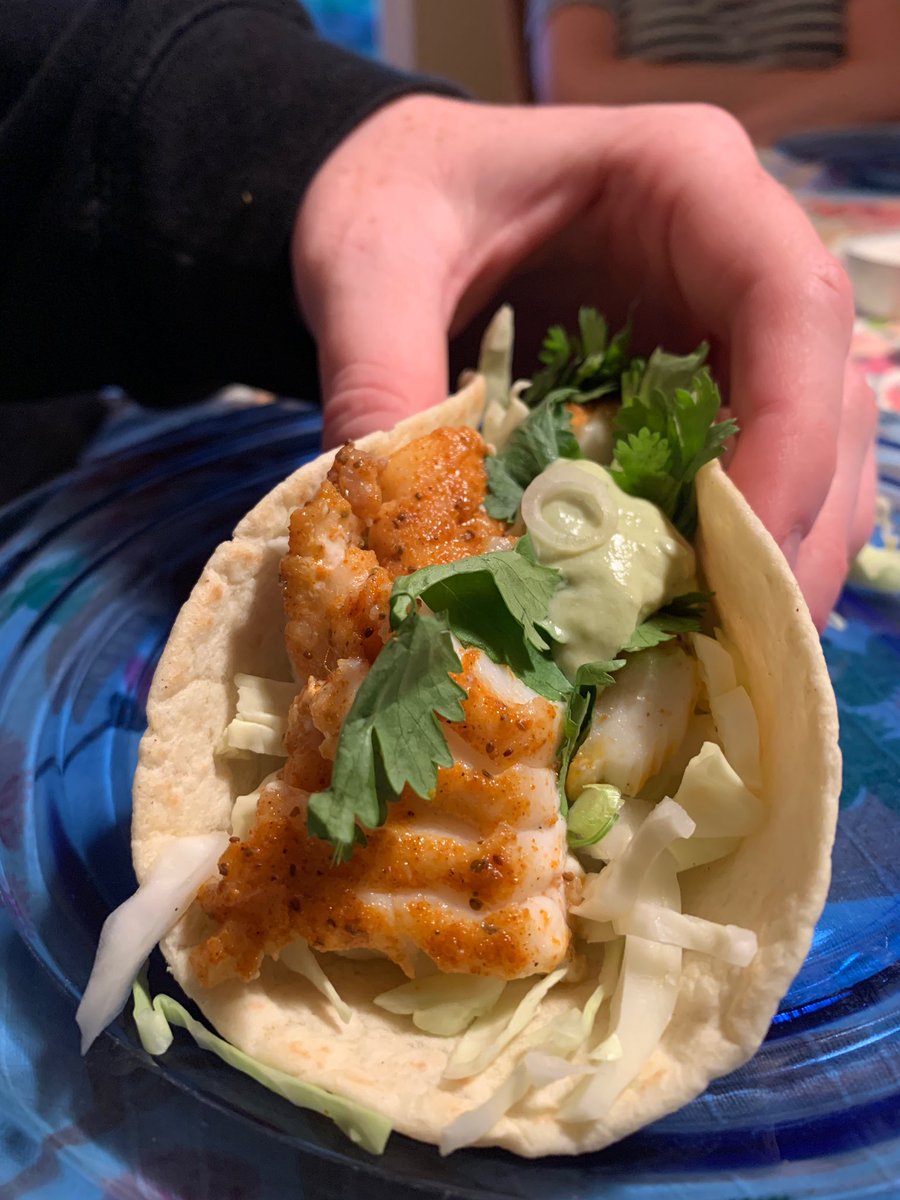black sea bass tacos! One of my favorite fish to eat (and to look at). They work well for a whole range of recipes. Don’t fear the whole fish! Check out this <a href="/EatingEcosystem/">Eating w/t Ecosystem</a> seafood resource page for directions and recipes: bit.ly/3gnfJoM