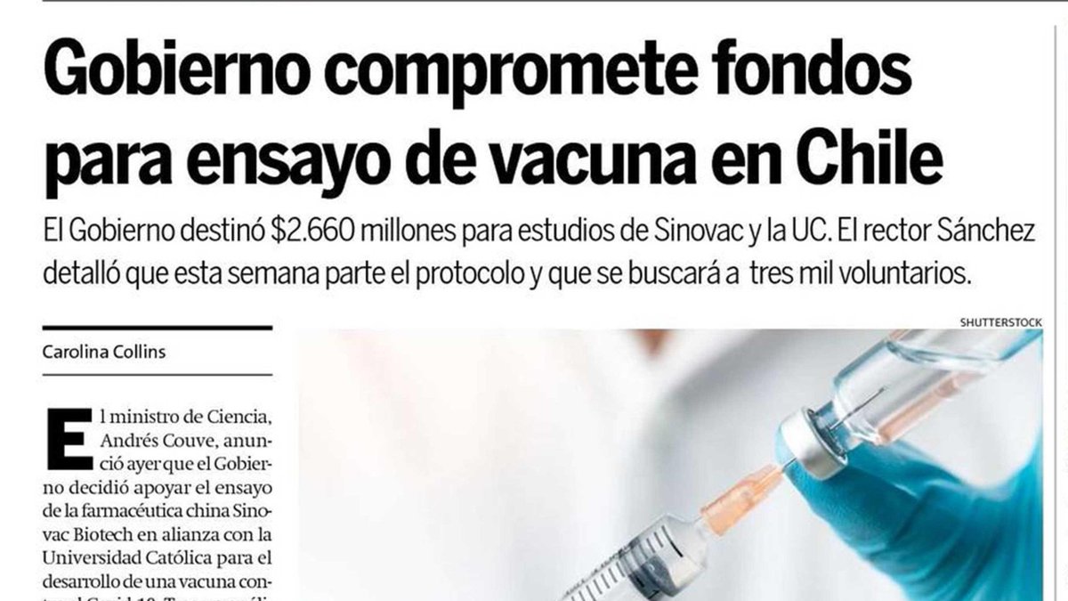 ucatolica's tweet photo. ¡Tenemos luz verde para iniciar las pruebas de una #vacuna contra el #COVID19 en Chile! 💉💪😷  Así lo destacan diversos medios esta mañana, luego del anuncio realizado ayer por @min_ciencia, @ministeriosalud y el #RectorUC. 

Acá los detalles: https://t.co/rbytHKObWo
#FelizLunes https://t.co/6jl9RoYdc8