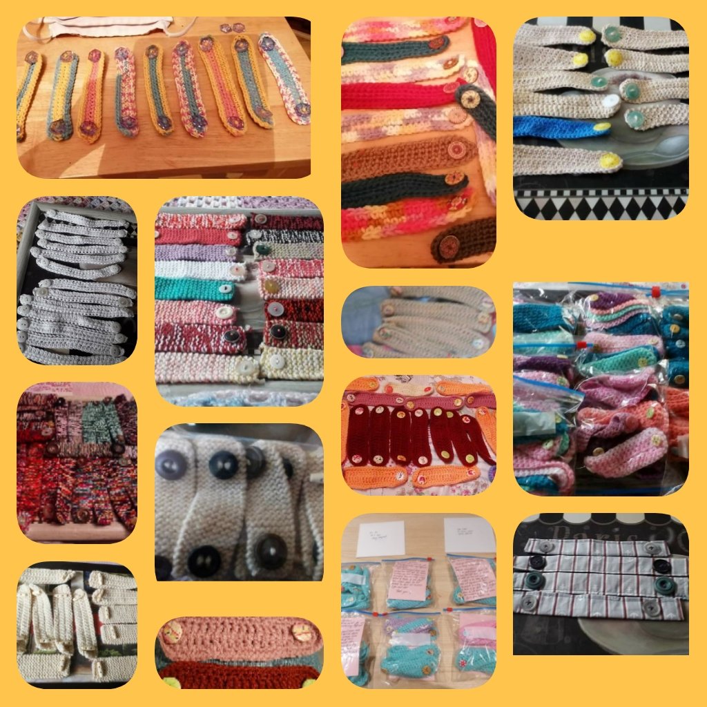 Dungarvan2018's tweet photo. So delighted to receive letters to show the people knitting &amp; crocheting tabs for GP surgeries, Hospitals &amp; carehomes. 1450 gone out to date #nosoreears https://t.co/HnphmWE18V