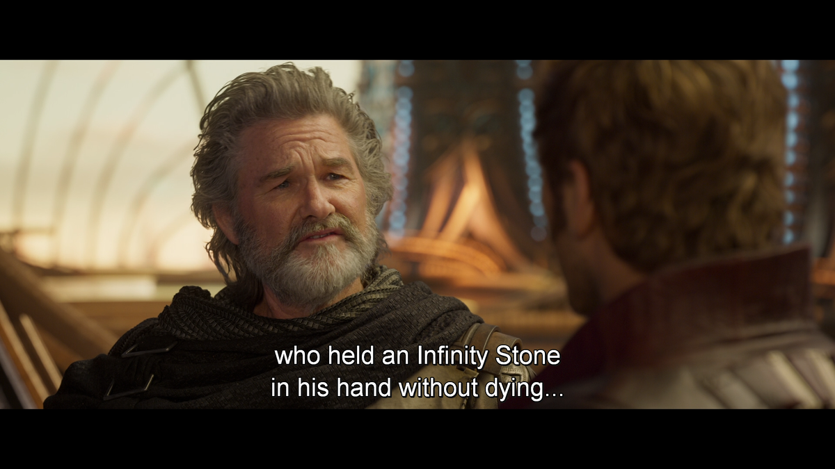 マーベル映画 英語塾 正解はdying 死 です エゴ When I Heard Of A Man From Earth Who Held An Infinity Stone In His Hand Without Dying 地球人の男がインフィニティ ストーンを手にしても生きていた Without Dying 死なずに 生きていた 生き