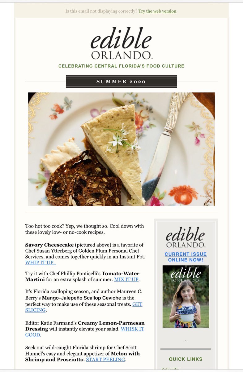 ChefSusanYtt's tweet photo. Thank you Edible Orlando for featuring me and the recipe I wrote in their August Instagram!
https://t.co/MeE4sKMCwF
#ChefSusanYtterberg
#PersonalChefOrlando
(407) 961-8280
https://t.co/Yqz0Ybljkf https://t.co/uLJRfo5lNb