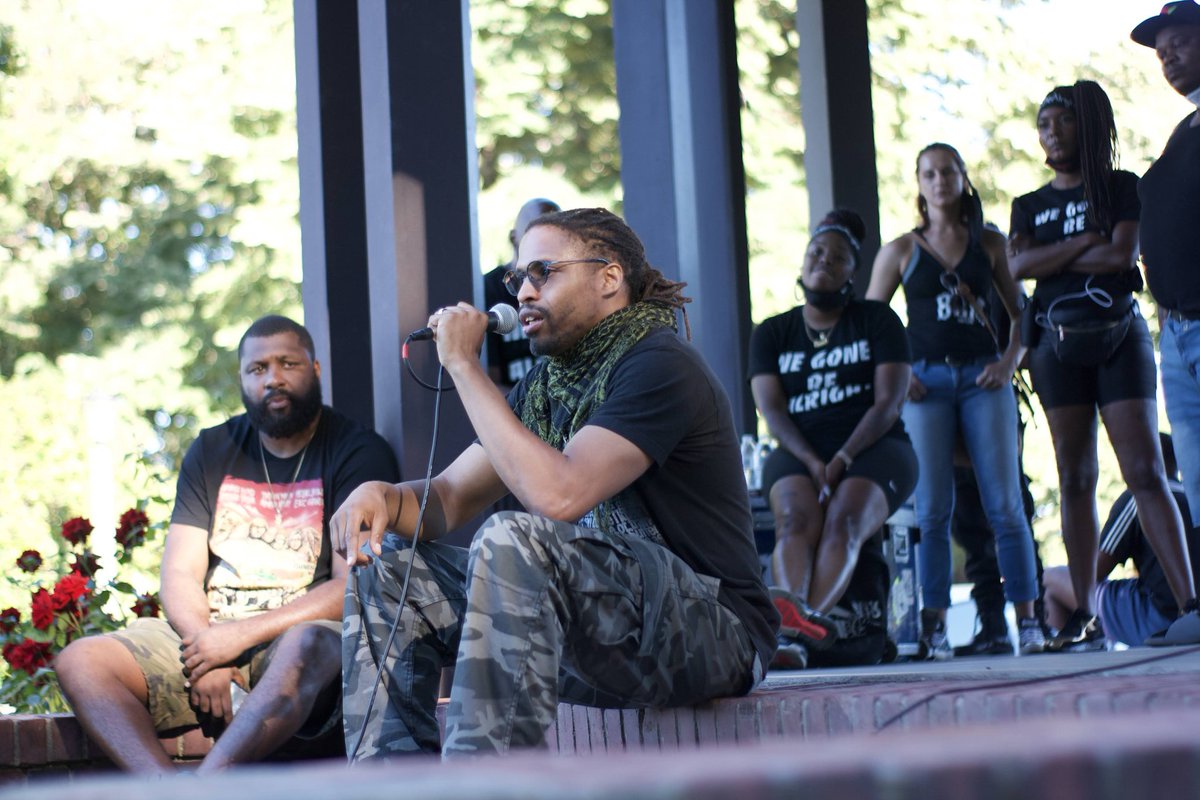 Fortunately, we brought the soundtruck. So during the march, my guys and I talked about all of this, much more, and got the DEFUND chants going.When we arrived at Peninsula Park, I got myself in the schedule, and did my best to reprogram the crowd.