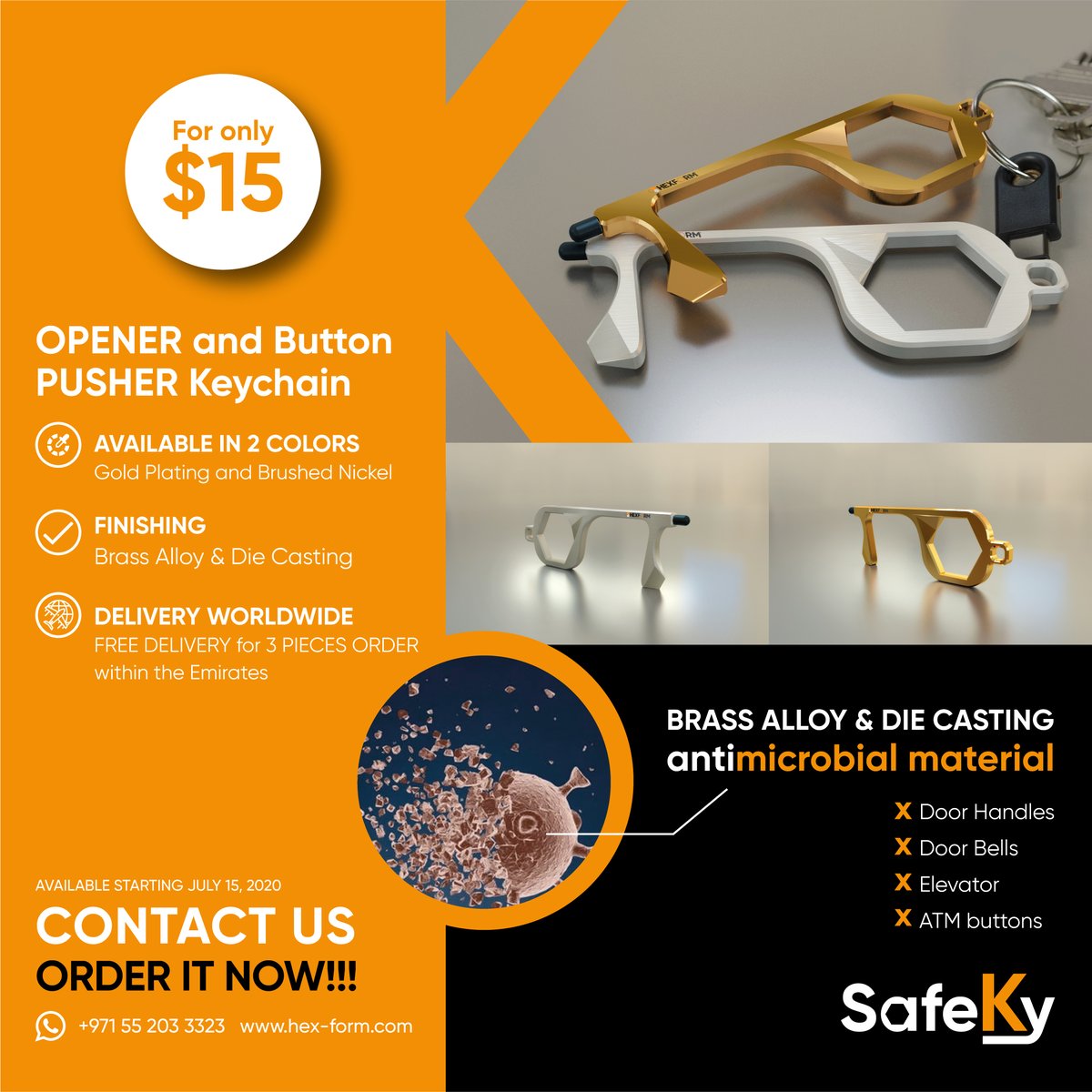 HEXFORM1's tweet photo. SafeKy No Touch Contactless and Antimicrobial EDC Multifunction Door Opener H... https://t.co/SUVsaRk6JV via @amazon https://t.co/3qOcE2vnf2