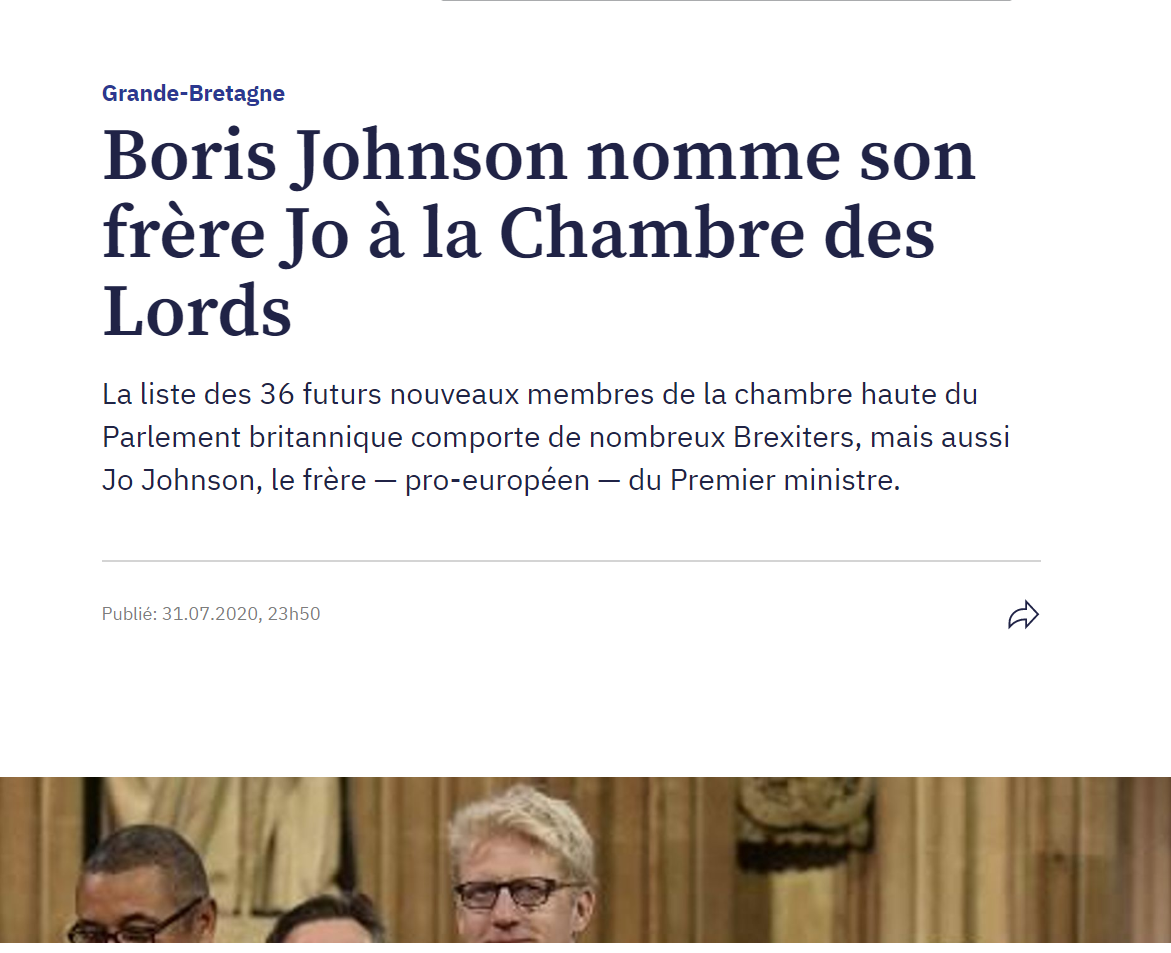 The latest Lords appointments are a laughing stock across the world. Just a sample of the mocking coverage from Romania to Switzerland, Italy, Czech Republic, and yep, Russia over the weekend