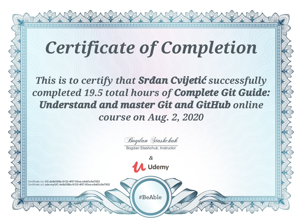 scwebdevsc's tweet image. Completed @Udemy course:
13. Complete Git Guide: Understand and master Git and GitHub by @BogdanStashchuk
#udemy #100DaysOfCode #web #webdevelopment #webdeveloper #webdevelopers #webdev #websitedevelopment #websitedeveloper #webdesign #webdesigner #code #coder #coding #dev