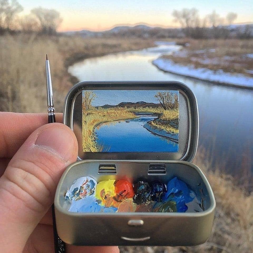 This artist paints adorable miniatures of places he visits, and his attention to details is incredible Credit: Remington Robinson Art